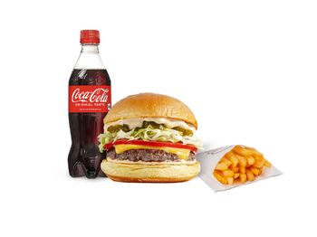 Çizburger + kartof fri + kola plastik 0,3