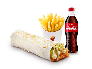 Fryday Vrap + kartof fri + kola plastik 0,3 və ya Fuse Tea 0,3