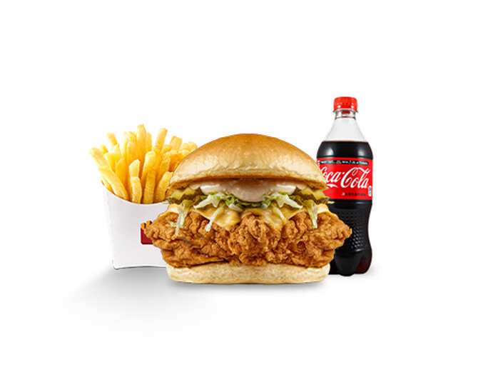 Zinger burger + kartof fri + kola plastik 0,3