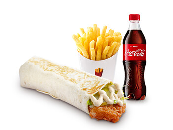 Zinger Vrap + kartof fri + kola plastik 0,3 və ya Fuse Tea 0,3